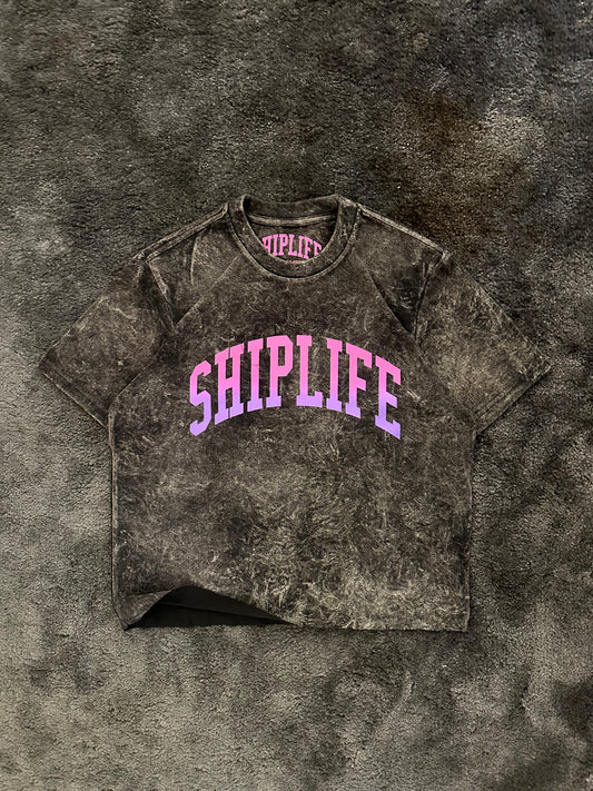 ARC WASHED TEE IN GRADIENT BLACK