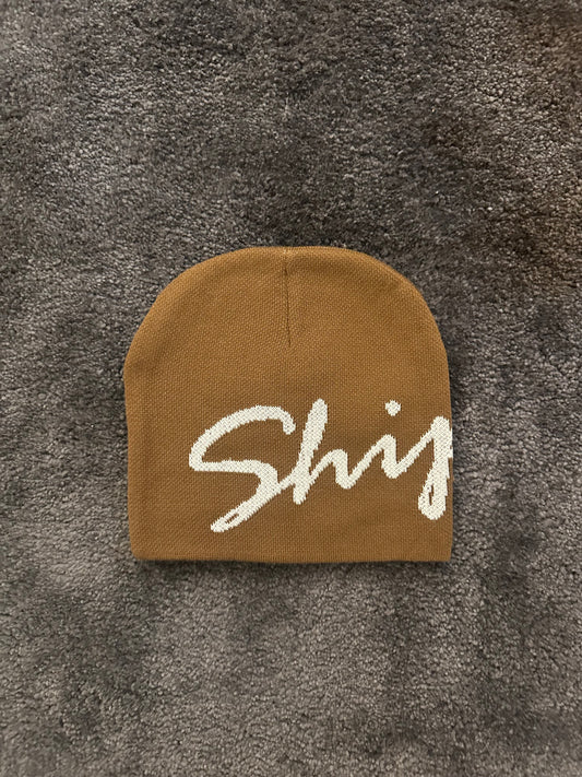 SCRIPT LOGO BEANIE IN WOOD