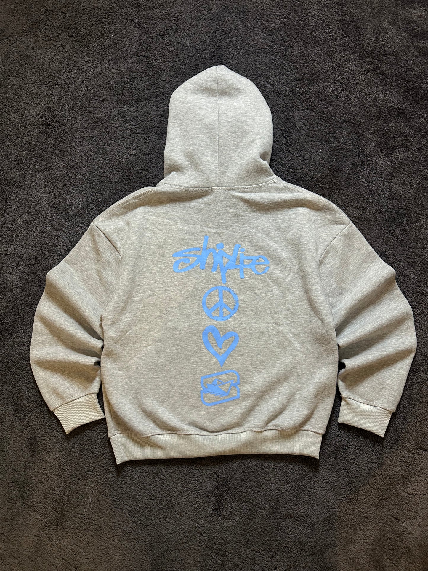 PEACE & LOVE HOODIE (GRAY)