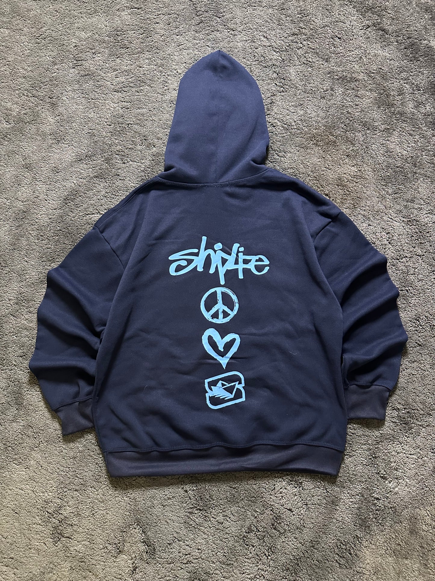 PEACE & LOVE HOODIE (NAVY)