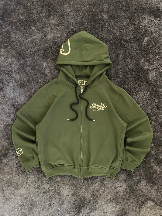 WORLD ZIP HOODIE (OLIVE)