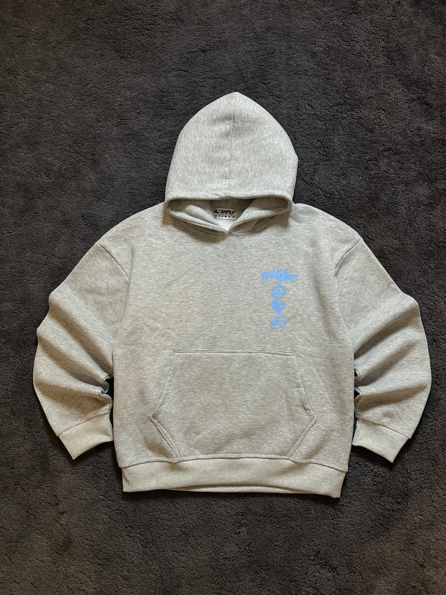PEACE & LOVE HOODIE (GRAY)